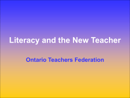 Literacy and the New Teacher