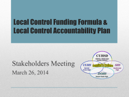 Local Control Funding Formula & Local Control