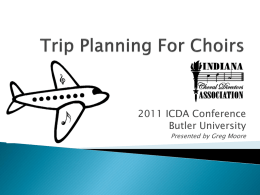 Trip Planning For Choirs - Indiana Choral Directors