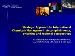 Strategic Approach to International Chemicals Management