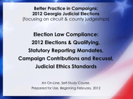 State Court Judges: 2011 Fall Conference Election Law