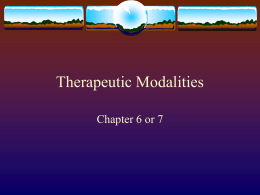 Therapeutic Modalities - College of the Siskiyous