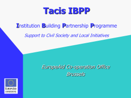 Tacis IBPP Institution Building Partnership Programme