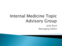 ICD-11 Internal Medicine Advisory Group ppt