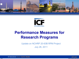 Performance Measures for Research Programs-