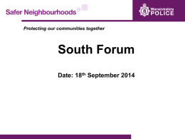Safer Neighbourhood Team Presentation