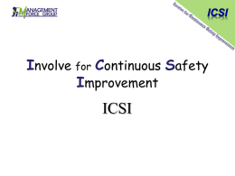 Involve for Continuous Improvement in Health & Safety