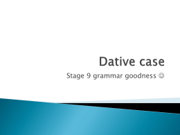 Dative case - MBHS Latin