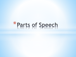 Parts of Speech - Flagstaff High School