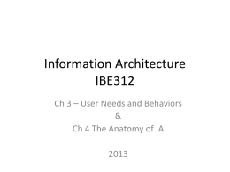 Information Architecture IBE312
