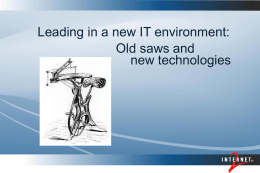 Leading in the new IT environment: Old saws and new