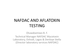 NAFDAC AND AFLATOXIN TESTING