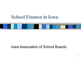 School Finance in Iowa - West Central Community School