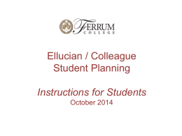 Ellucian/ Colleague Student Planning