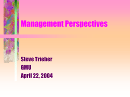 Management Perspectives - George Mason University