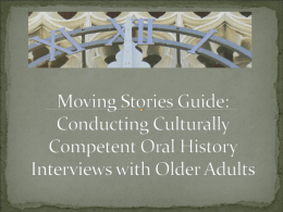 Moving Stories Guide: Conducting Culturally Competent Oral