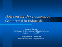Development of Renewable Energy in Indonesia: Case of