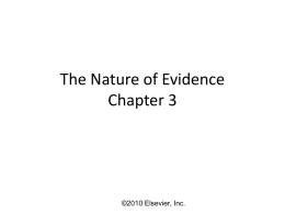 The Nature of Evidence Chapter 3