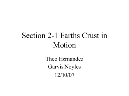 Section 2-1 Earths Crust in Motion