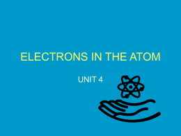 Atomic Structure Electrons in Atoms