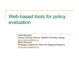 Web-based tools for policy evaluation