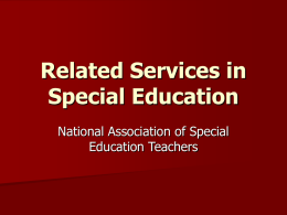 Related Services in Special Education
