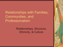 Relationships with Families and Communities, and