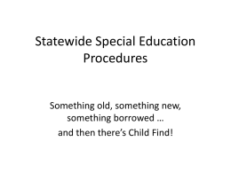 State-wide Special Education Procedures