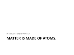 Matter is made of atoms.