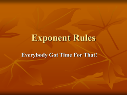 Exponent Rules - Chignecto-Central Regional School Board