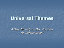 Universal Themes - Riverside Unified School District