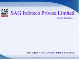 Welcome To SAG Infotech