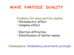 WAVE-PARTICLE DUALITY