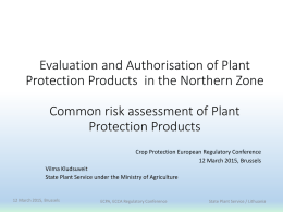 Workshop on Evaluation and Authorisation of Plant