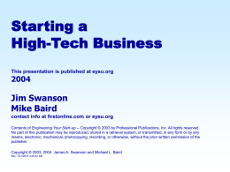 How to Start Your Own High-Tech Business October 15, 1994