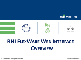 RNI FlexWare Web Interface Overview