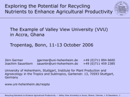 Recycling Nutrients to Enhance Agricultural Productivity