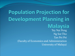Population Projection for Development Planning in Malaysia