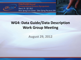 WG4: Data Guide/Data Description