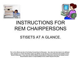 IINSTRUCTIONS FOR REM ChAIRPERSONS