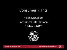 Presentation Title - Consumers International