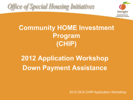 2009 CHIP Applicants Basic and Advanced