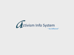 Activism Info System “ Do Different”