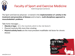 Faculty of Sport and Exercise Medicine Health Through