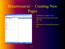 Dreamweaver – Creating New Pages