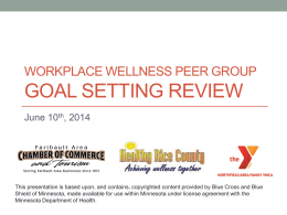 Workplace Wellness Peer Group Goal Setting REVIEW