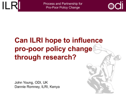 1 - An introduction to the RAPID Framework and the ILRI