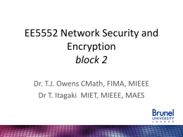EE5552 Network Security and Encryption