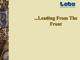LEADING FROM THE FRONT PERSONNEL SEARCH SERVICES …