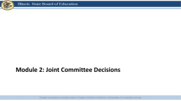 Module 2: Joint Committee Decisions
